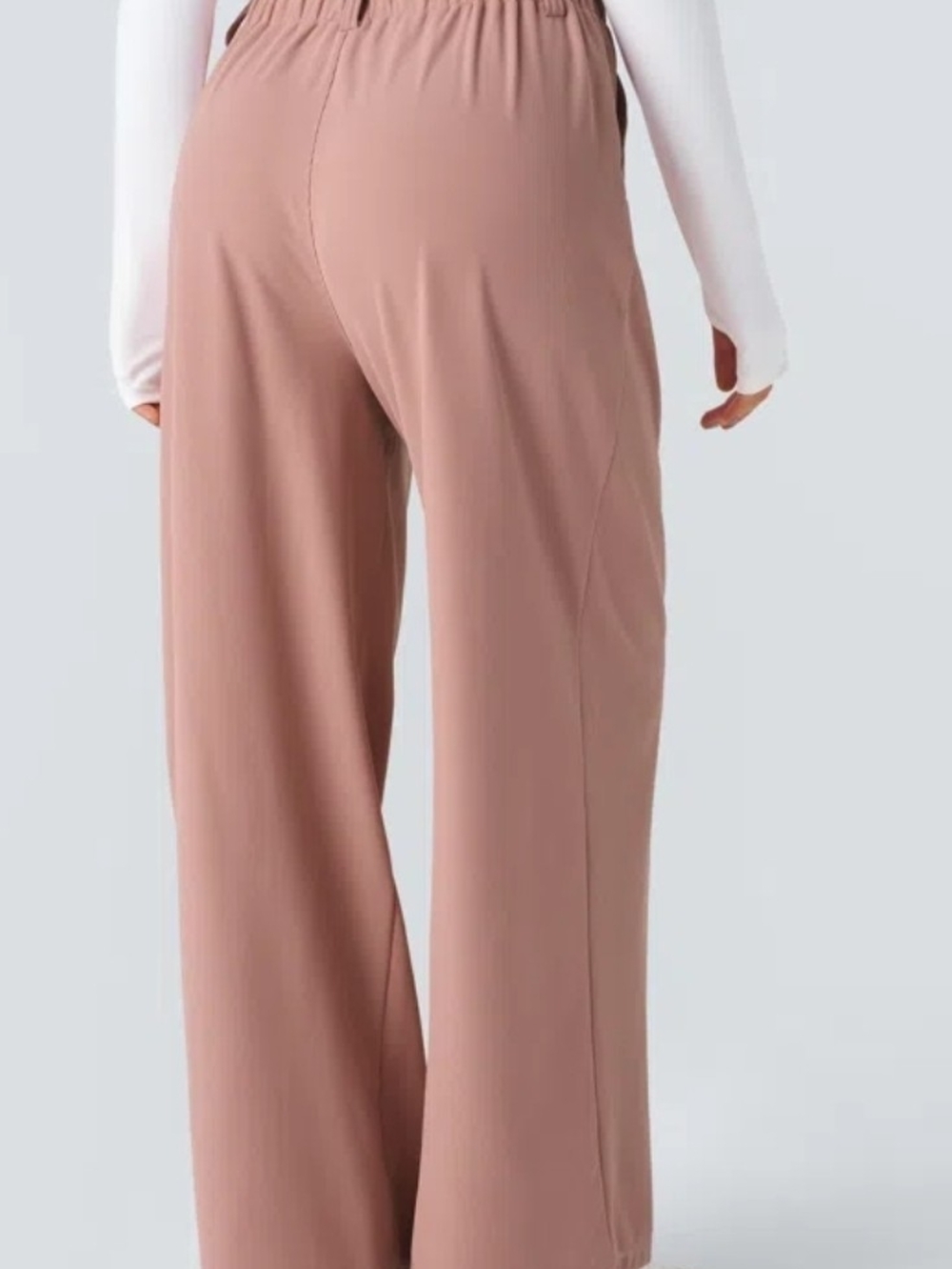 High Waisted Pocket Wide Leg Waffle Work Pants - Picture 2 of 3